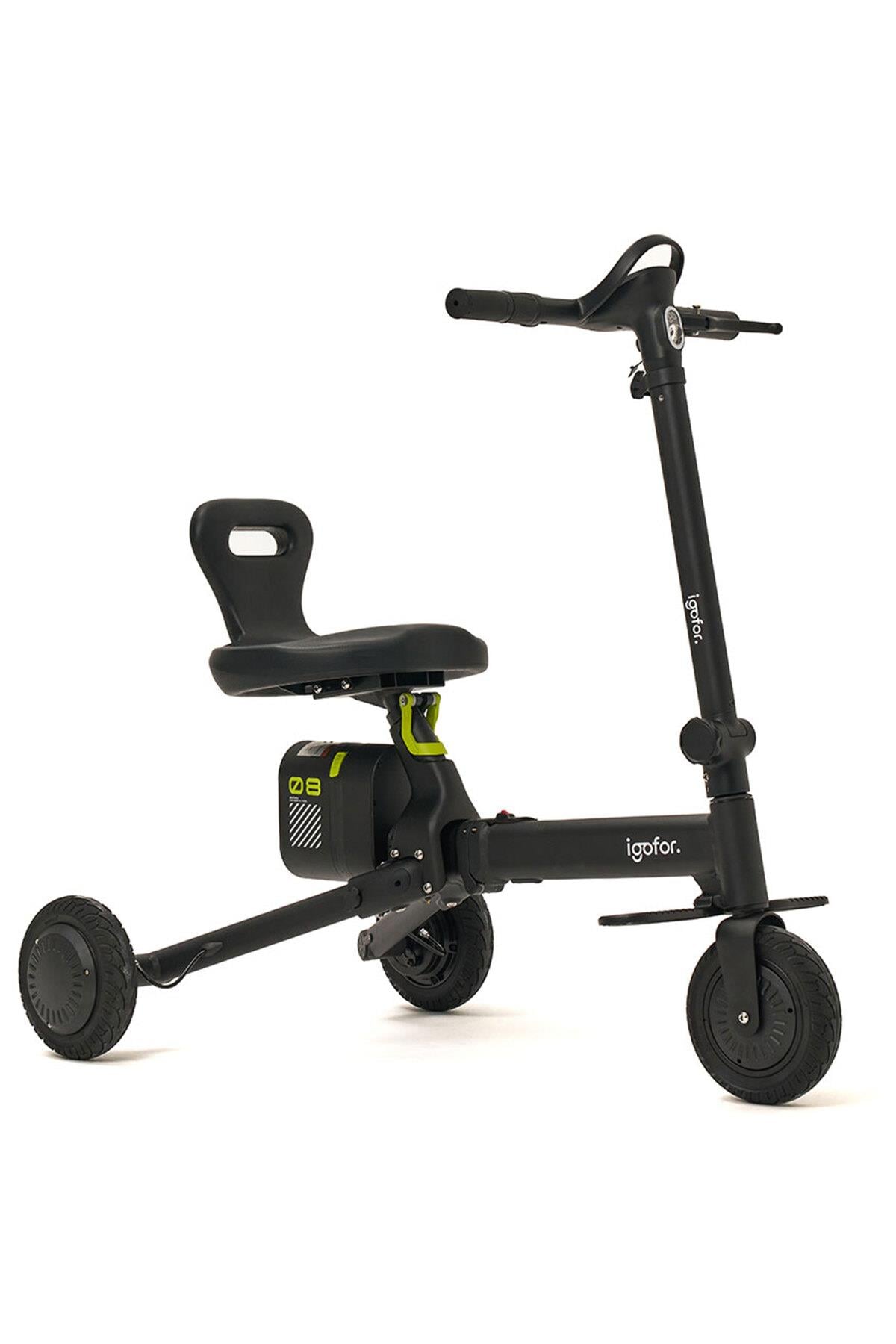 Igofor 3 Tekerlekli Katlanabilir Elektrikli Oturulabilir Scooter Siyah