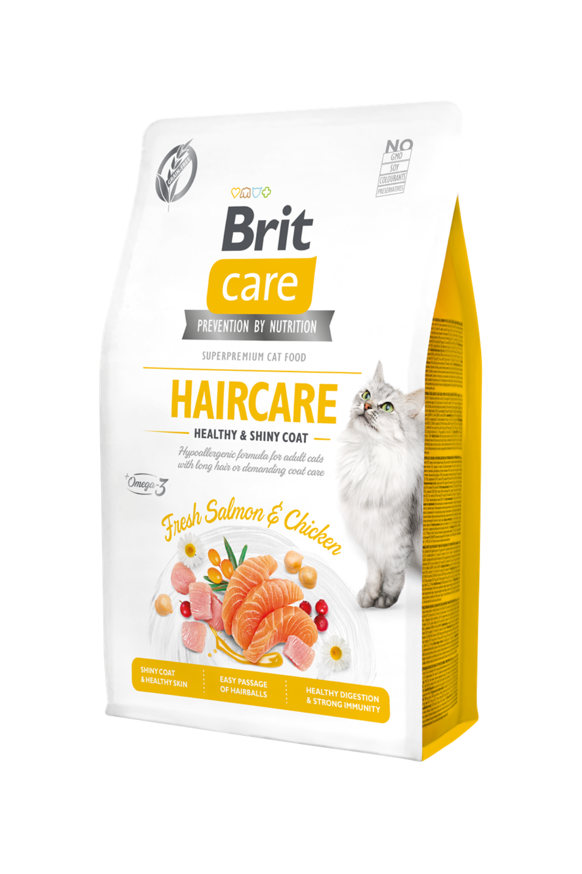 Brit Care Tahılsız Haircare Healthy & Shiny Coat Tavuklu ve Somonlu 2 kg Yetişkin Kedi Maması