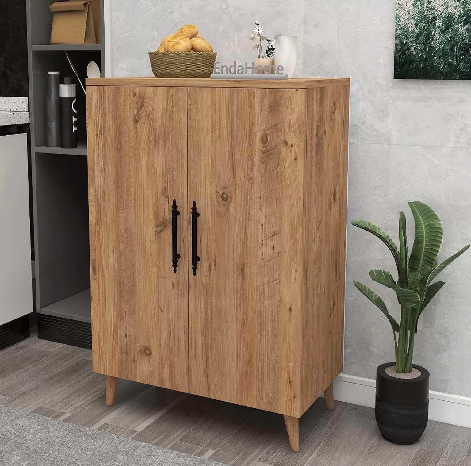 Enda Home 3 Raflı 2 Kapaklı Çok Amaçlı Dolap Atlantik Çam