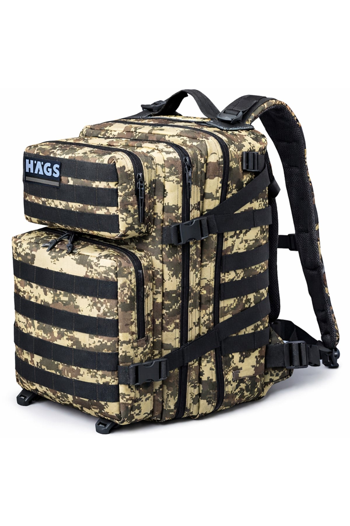 HAEGS Askeri Taktik Sırt Çantası, Ordu Derecesinde Sağlam, Ağır Hizmet Taktik Çanta, 3 Günlük Acil Durum Hücum Çantası, Kampçılık, Dağcılık, Trekking Seyahat Sırt Çantası- 45L - Kamuflaj