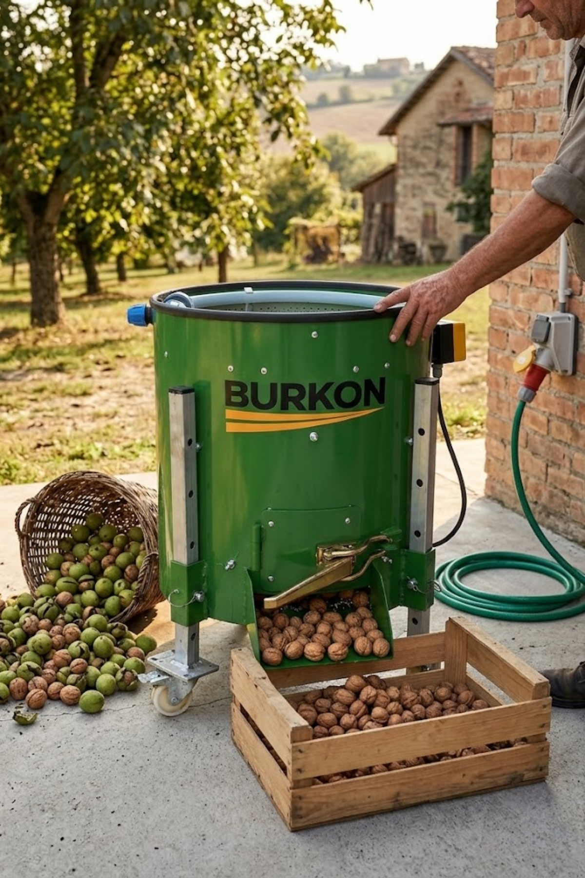 Burkon 90 lt 35 kg Sabit Devirli Ceviz Soyma Makinesi