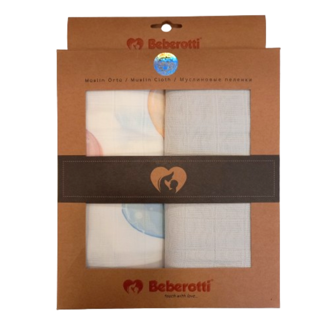 Reyo Beberotti Müslin 2'li Örtü Gri Balonlu