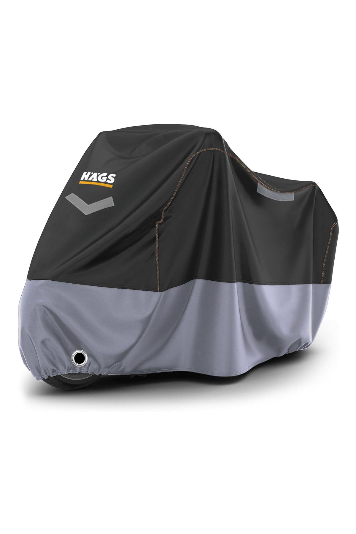 Haegs Motosiklet Brandası, Motor Kılıfı, Örtüsü Dış Mekan Motosiklet Örtüsü Su Geçirmez, Rüzgar, Toz Geçirmez, Motor Garaj Brandası, Kışa Dayanıklı XL 245x95x125 cm - Siyah Gri