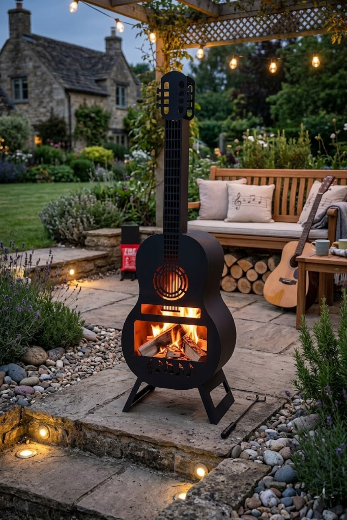 Opia Gitar Ateş Çukuru ve Bahçe Şöminesi