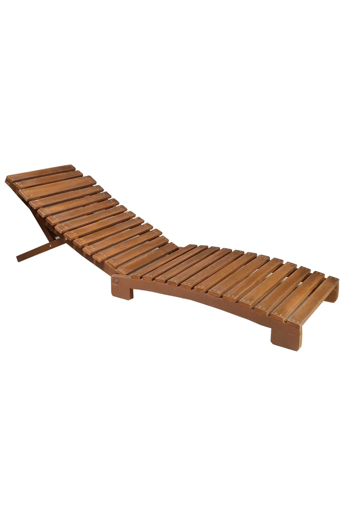 Bysay Ahşap Katlanabilir Yatar Şezlong 3 Kademe Plaj Yatağı Ceviz