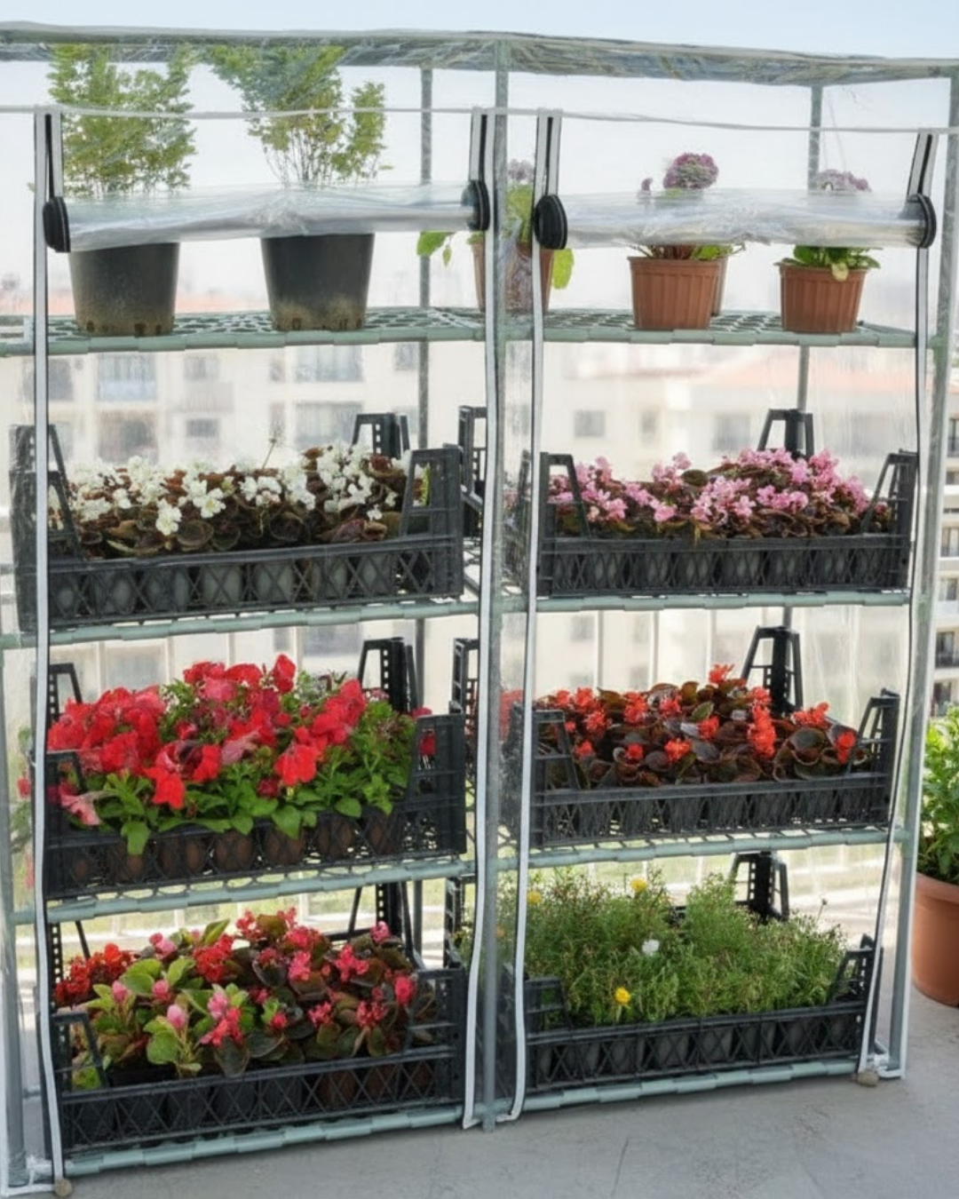 Prado 2 Bölmeli Portatif Balkon Bahçe Serası