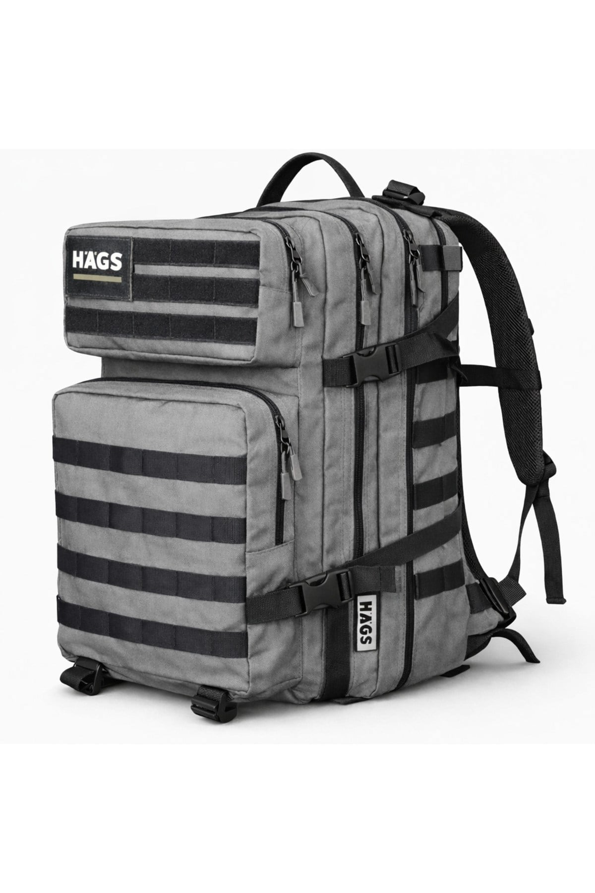 HAEGS Askeri Taktik Sırt Çantası, Ordu Derecesinde Sağlam, Ağır Hizmet Taktik Çanta, 3 Günlük Acil Durum Hücum Çantası, Kampçılık, Dağcılık, Trekking Seyahat Sırt Çantası- 45L - Gri