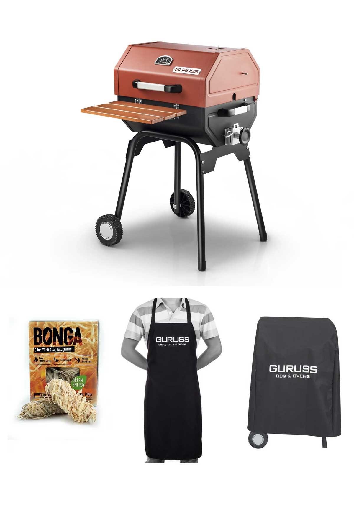 Guruss CG-050 Kömürlü Barbekü Mangal Takımı-Oksit Kırmızı