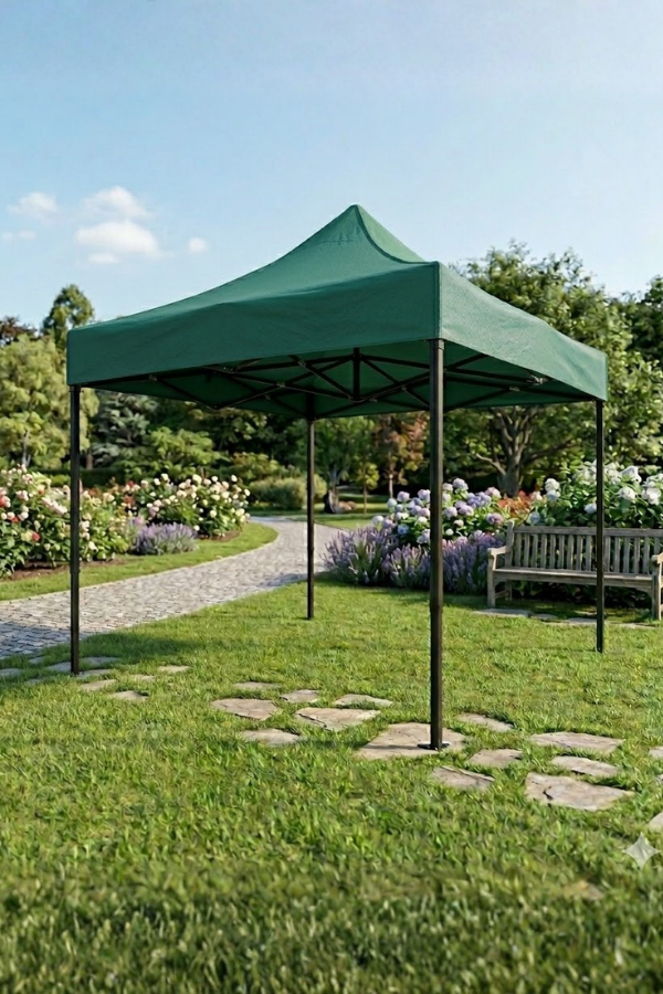 Reyo Premium Serisi Altıgen Profil Yeşil 3x3 Katlanır Makaslı Çardak