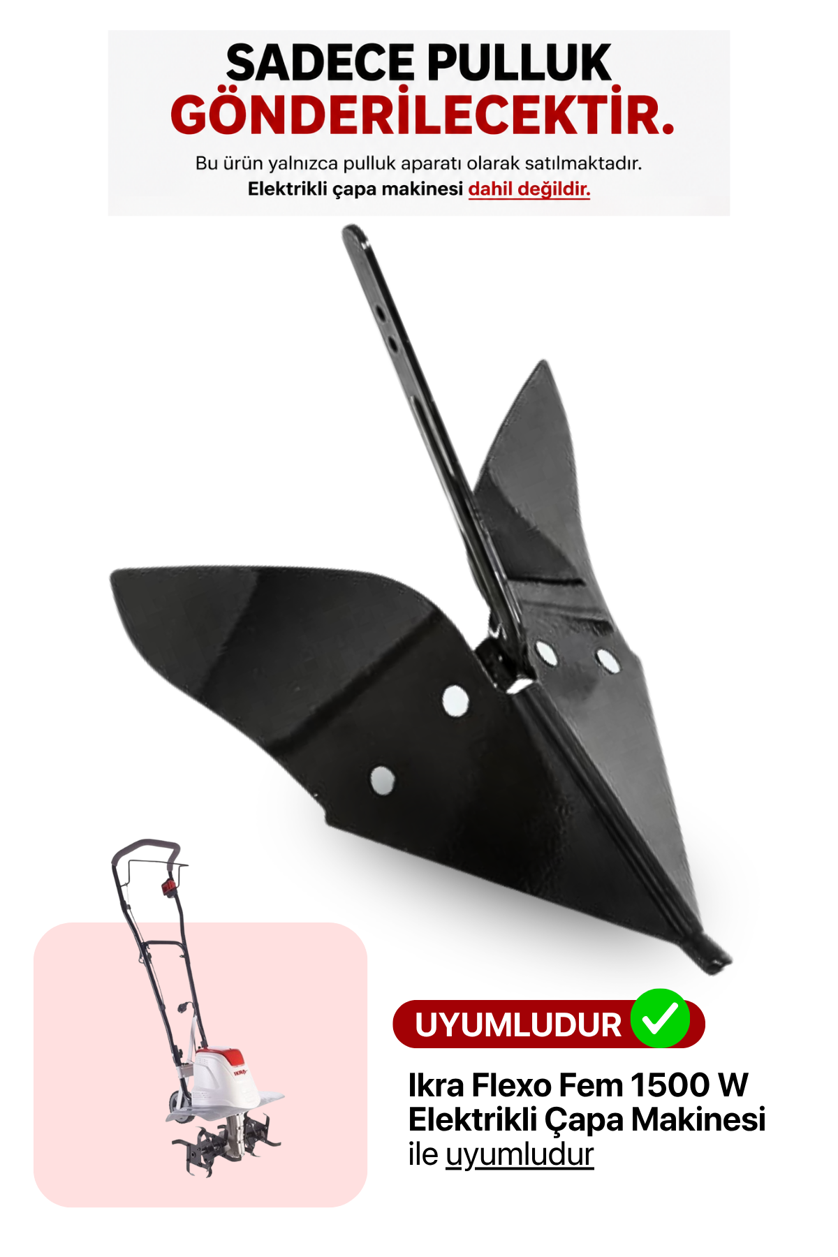 Ikra Flexo Fem 1500 W Elektrikli Çapa Makinesi Pulluğu (Sadece Pulluk Satışıdır)