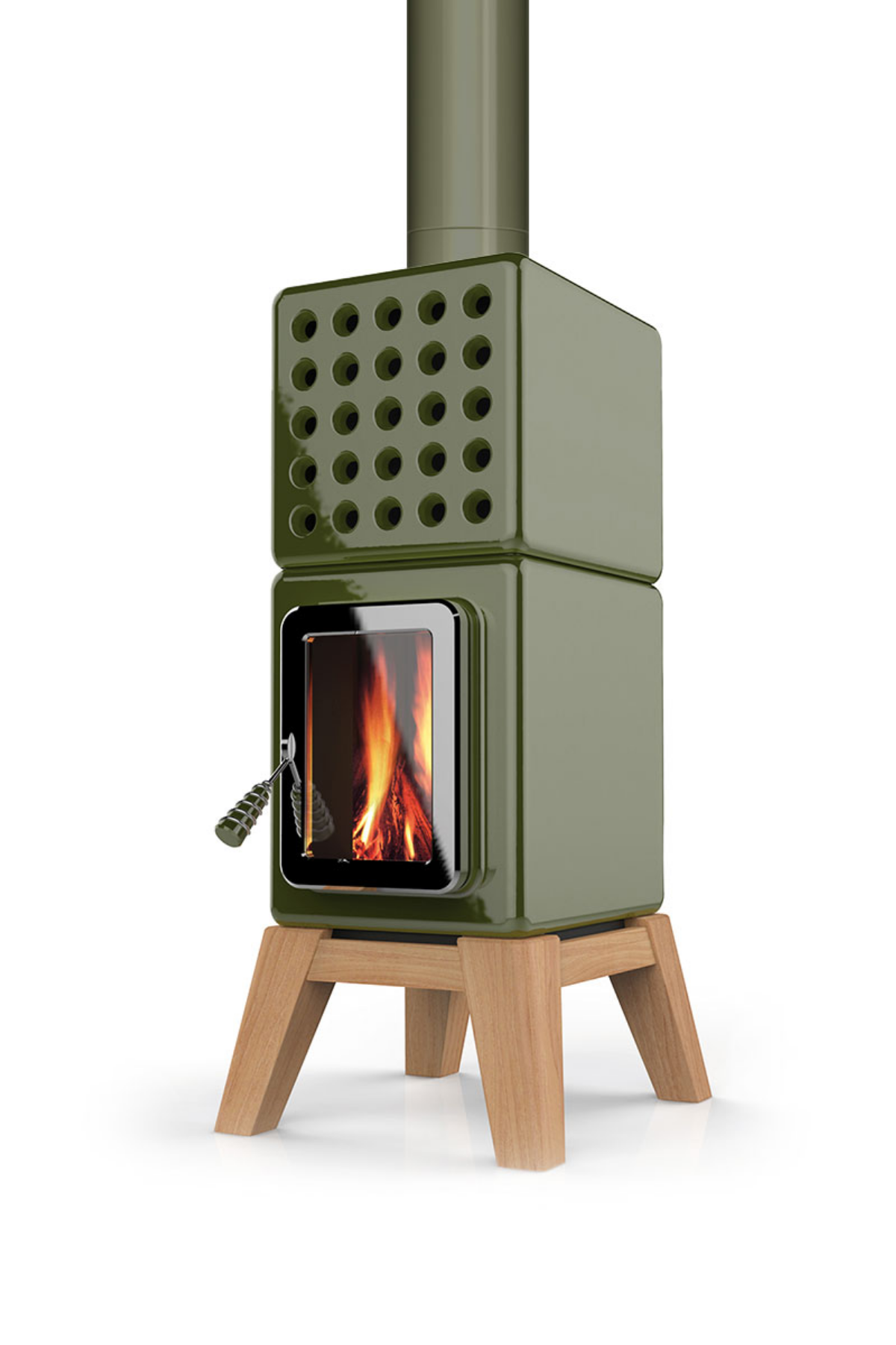 La Castellamonte Cubi Stack Wood Seramik Odun Sobası