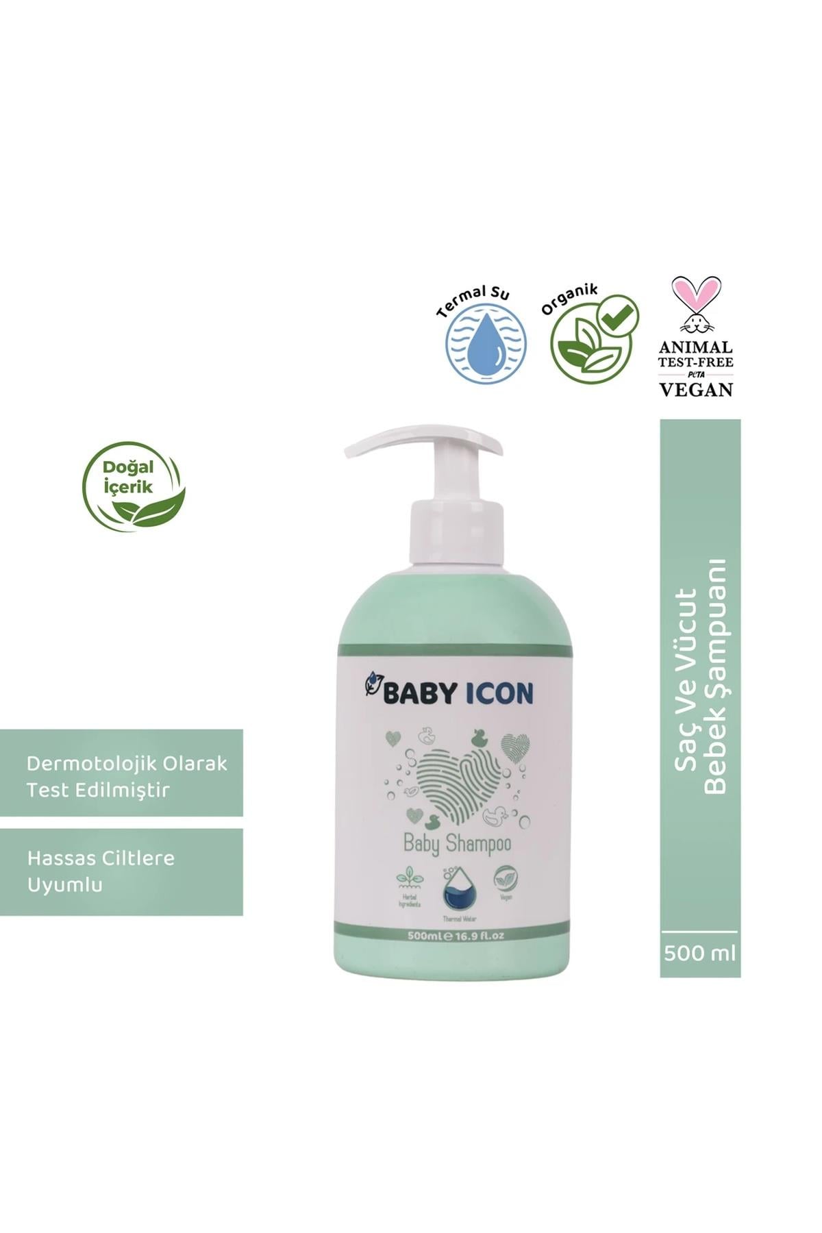 Baby Icon Organik Vegan Saç ve Vücut Bebek Şampuanı 500ML