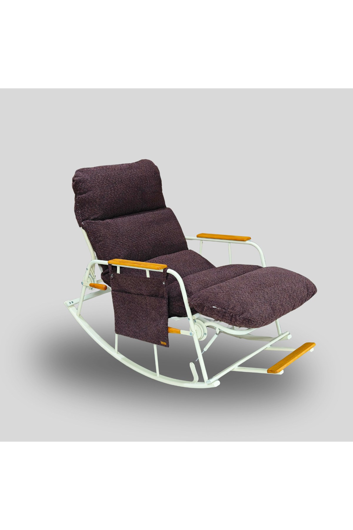 Dy Home Ayarlanabilir Mekanizmalı Sallanan Koltuk, TV Koltuğu, Sallanan Sandalye Mor Dokuma Kumaş 