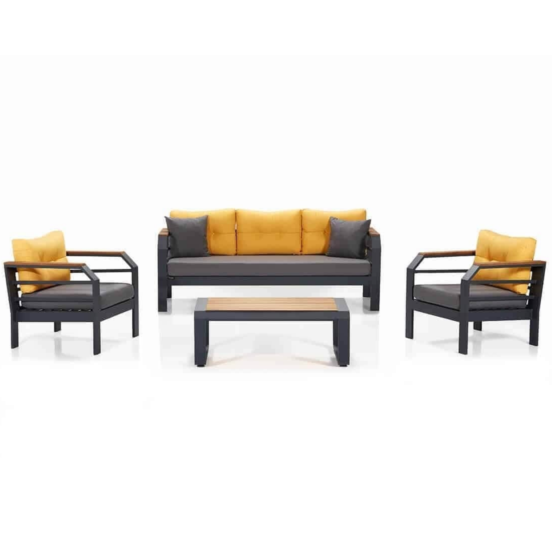 Erinöz Assento Alüminyum Bahçe Balkon Oturma Grubu 3+1+1