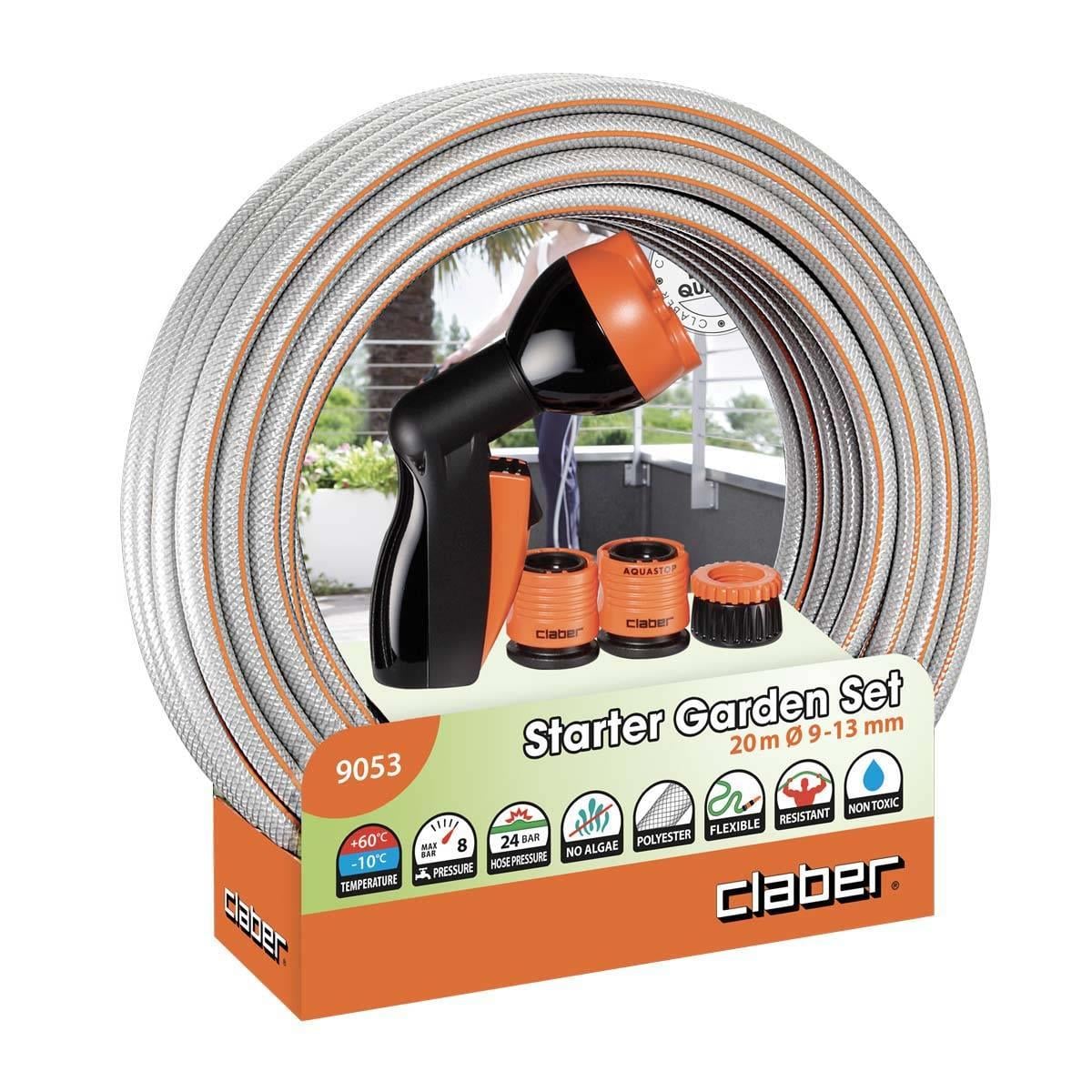 Claber 9053 Hortum Başlangıç Seti Silver Garden Set 20 Mt, 9-13 mm Çok Amaçlı Tabancalar