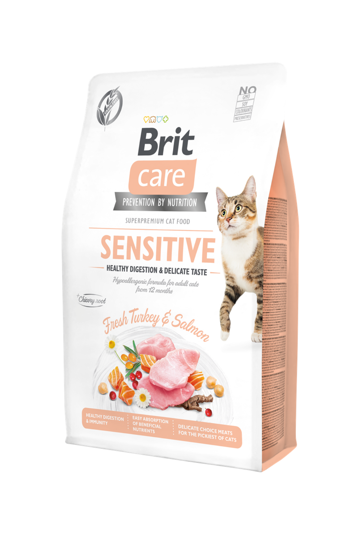 Brit Care Sensitive Hypo-Allergenic Sindirim Sistemi Destekleyici Tahılsız Yetişkin Kedi Maması 2kg
