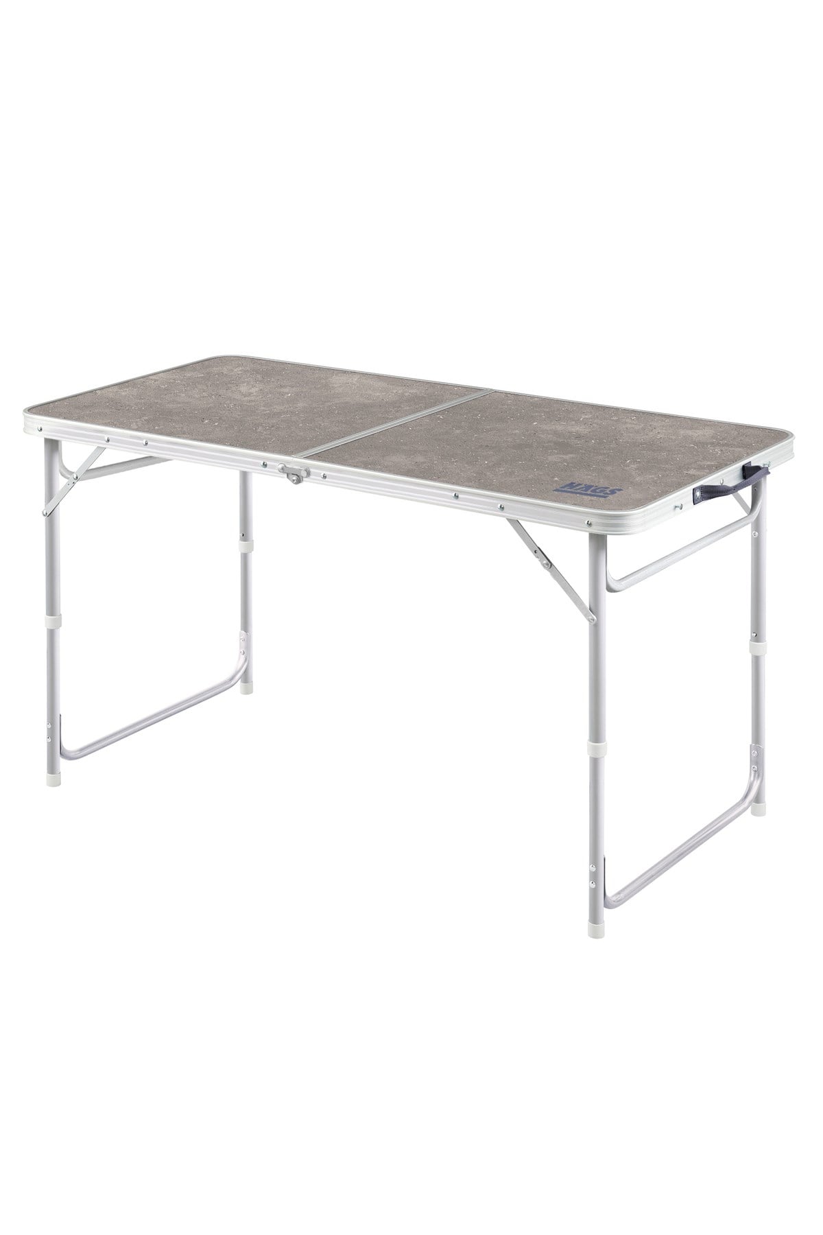 Haegs Portatif Kamp Masası, 3 Yükseklik Ayarlı, Katlanır Piknik Masası, Kolay Taşınabilir Alüminyum Masa - 120x60 - Mermer Desenli