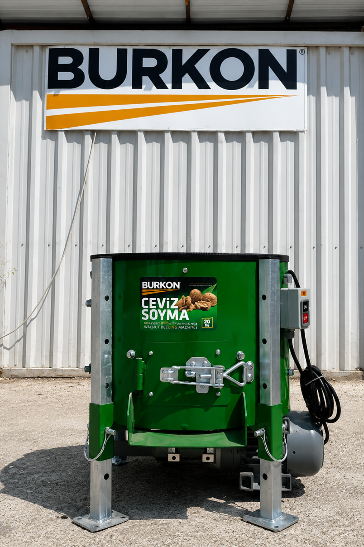 Burkon 50 lt 20kg Sabit Devirli Ceviz Soyma Makinesi
