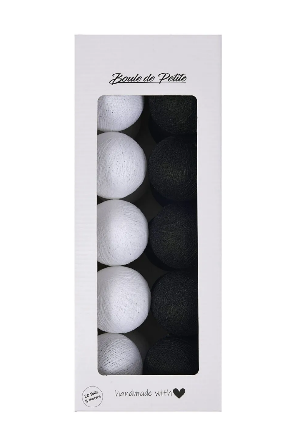 Boule De Petite Black and White Işıklı Top Aydınlatma