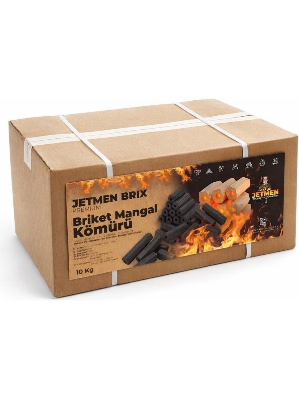 Jetmen Brix– Premium Briket Mangal Kömürü (10KG)