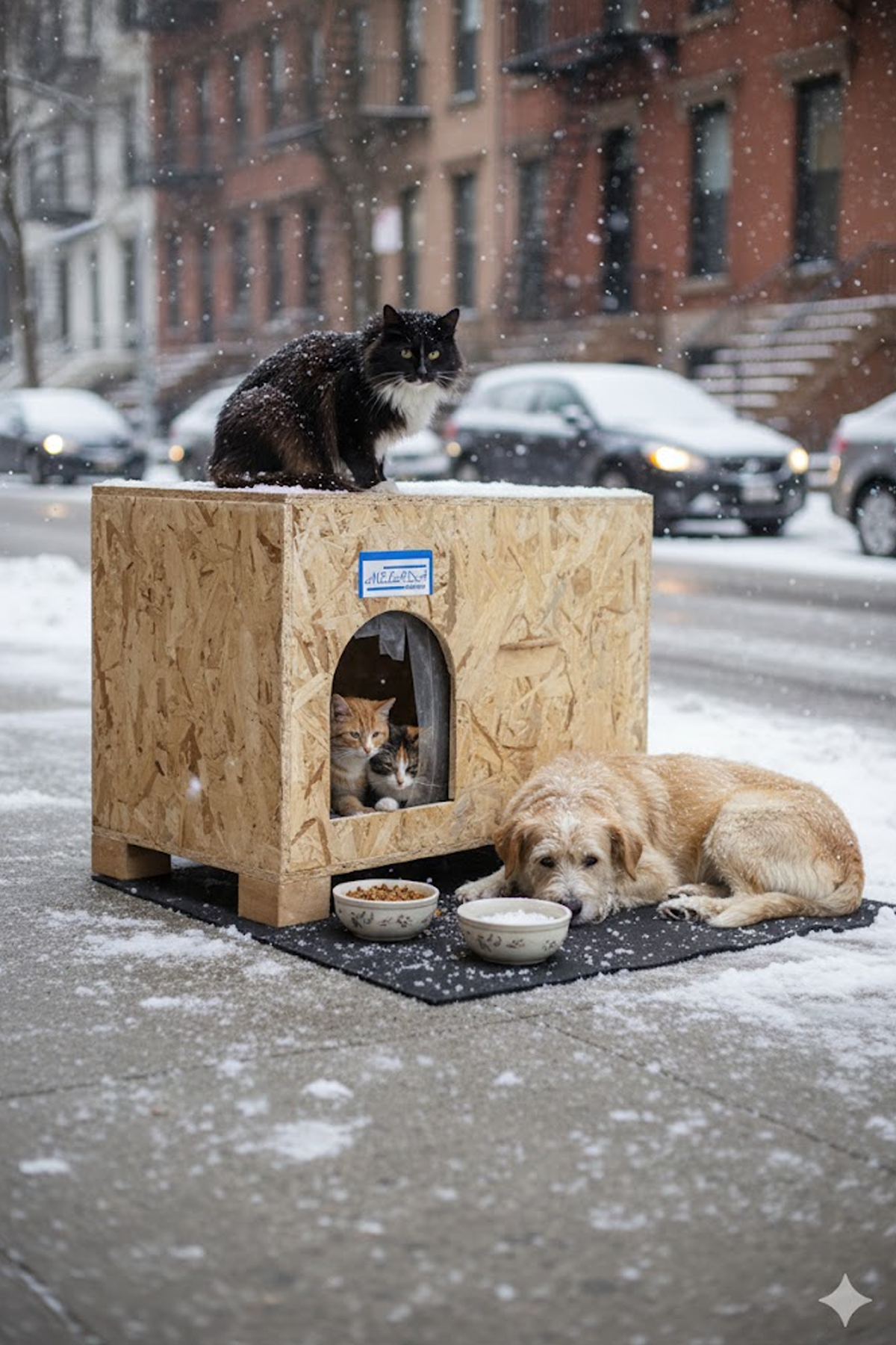 Melada Kedi Evi Dış Ortam Uygun Ahşap Kedi Evi OSB 61x41x36 cm MLD0CAT48