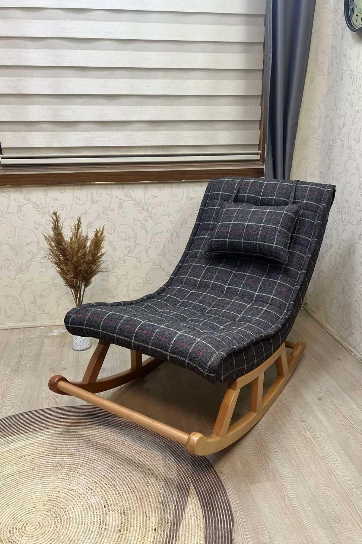 Asedia Miskin Naturel Ekose Antrasit Sallanan Sandalye Dinlenme Emzirme Baba Tv Okuma