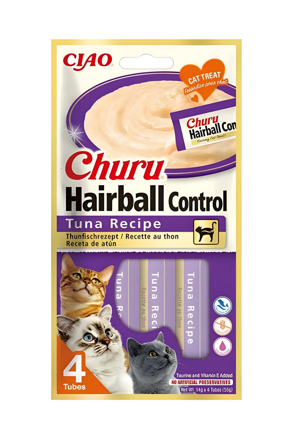 Inaba Ciao Churu Hairball Ton Balıklı 4x14 gr Sıvı Kedi Ödül Maması