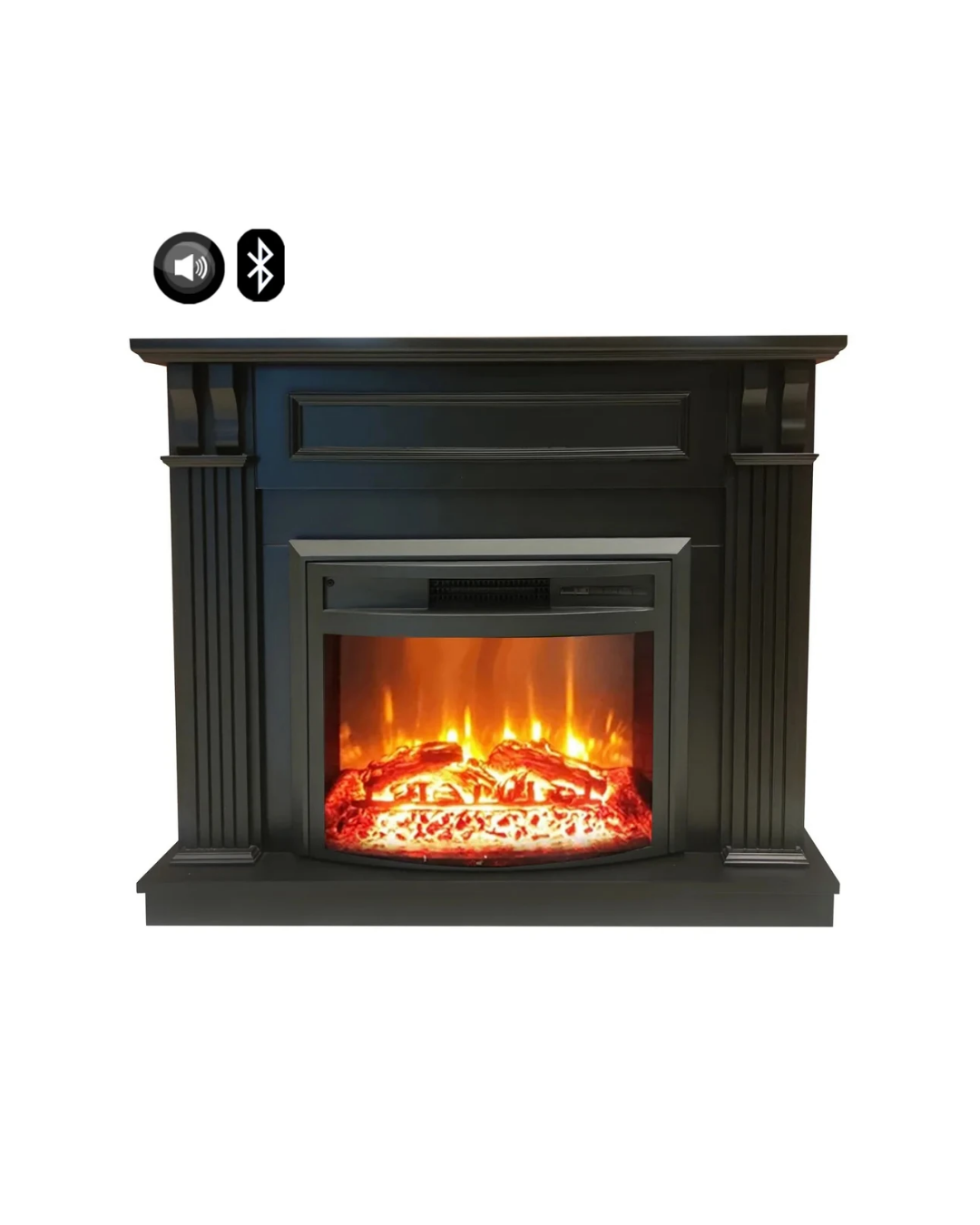 Dlc 1239 Çizgi Sütunlu Siyah 1800W Bluetooth ve Ses Efektli Dekoratif Elektrikli Şömine