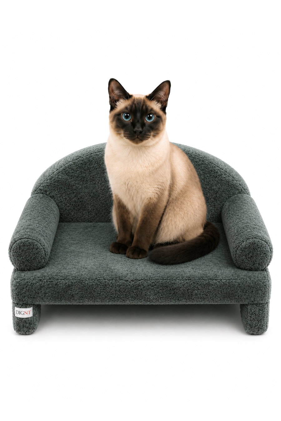 Reyo Pet Peluş Kedi Koltuğu, Kedi Kanepesi, Kedi Yatağı, Evcil Hayvan Dinlenme Koltuğu, Rahat Kedi Sofa Yatağı, 45x33x25 cm Antrasit