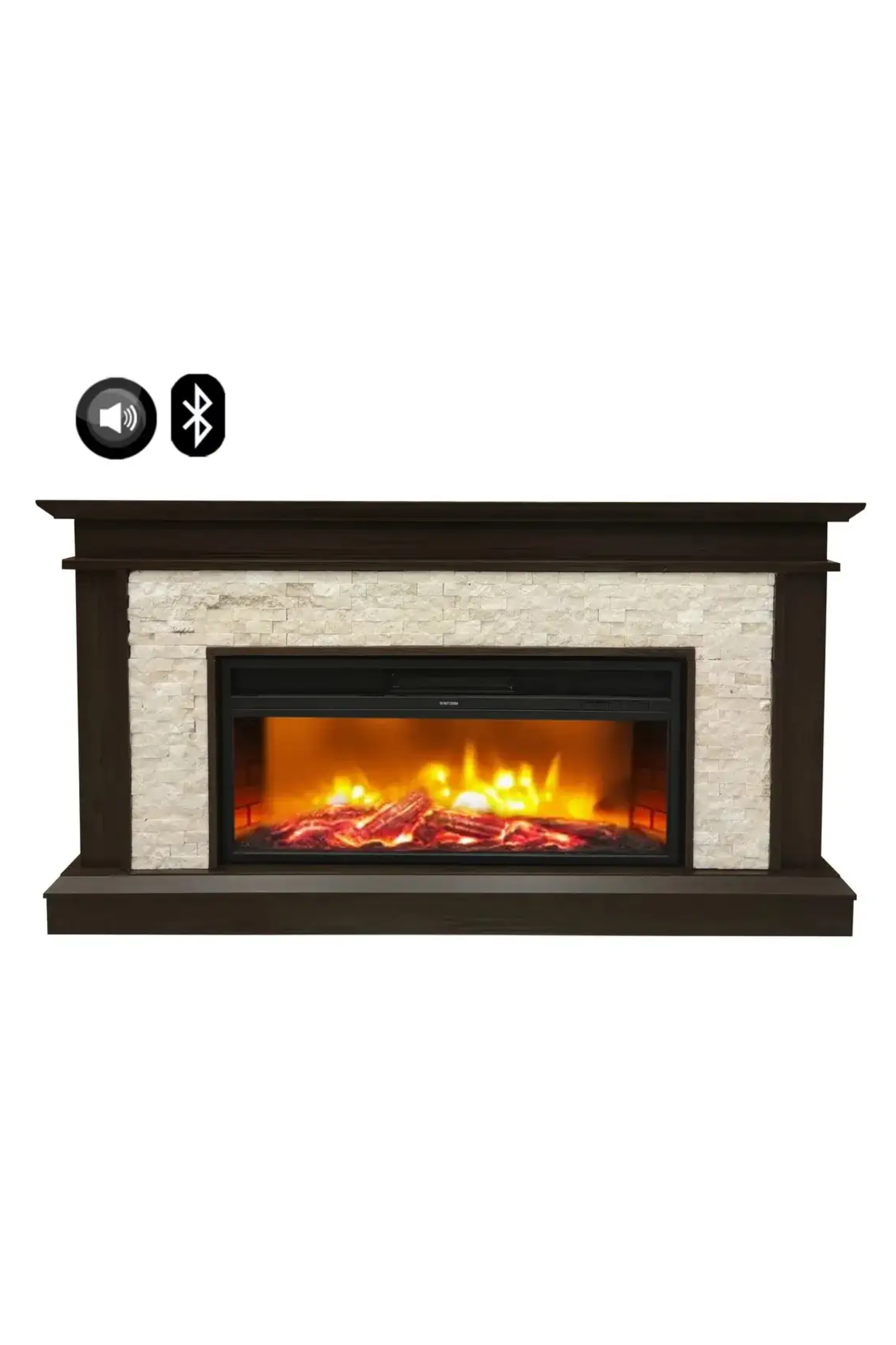 Dlc 1162KHV 1800W Kahve Bluetooth ve Ses Efektli Elektrikli Şömine