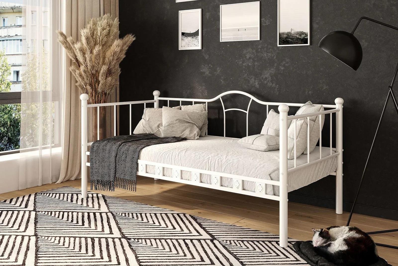 Argimo Kamelya Sedir Metal Karyola Beyaz 90 X190