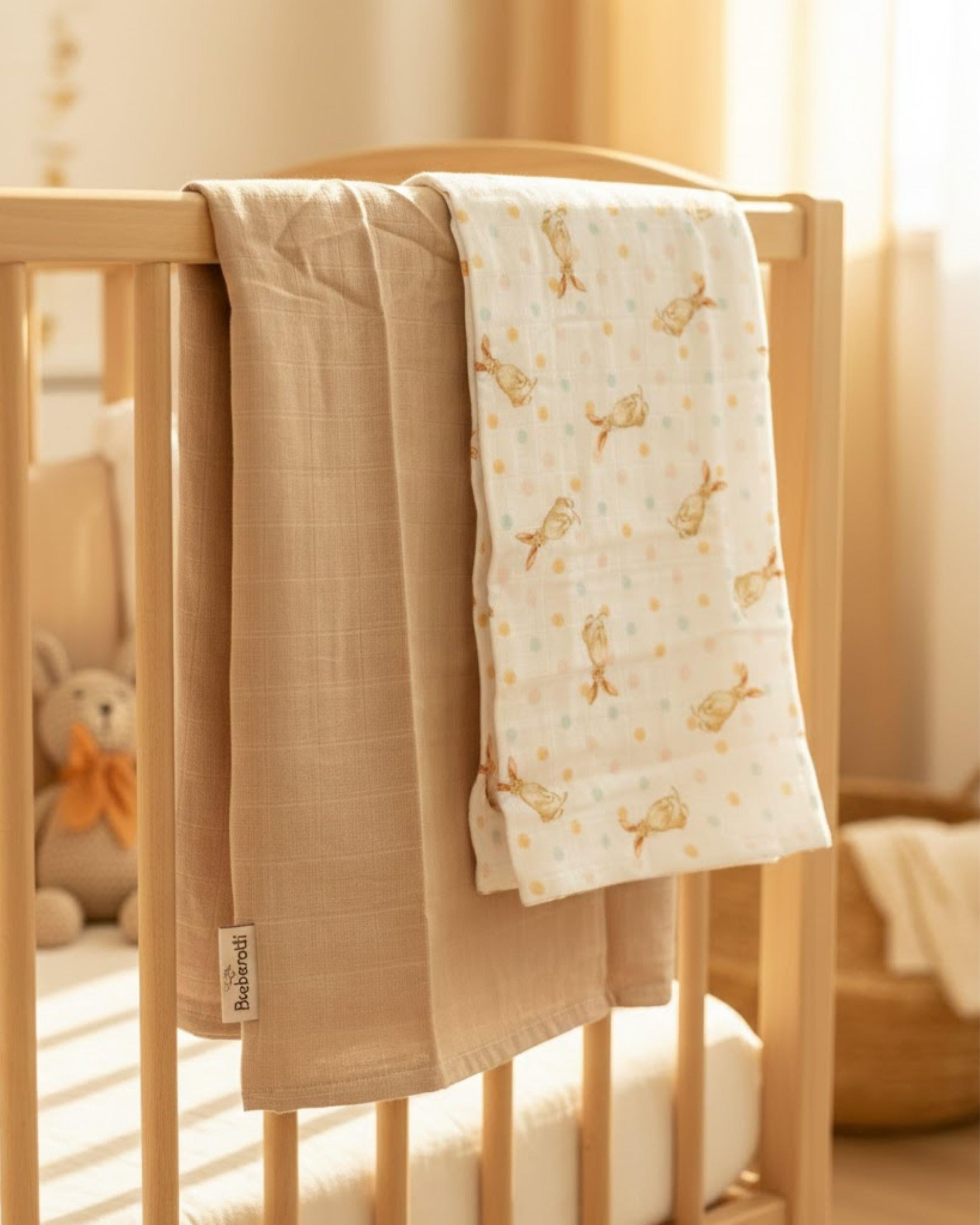 Reyo Beberotti Müslin 2'li Örtü Vizon Tavşanlı