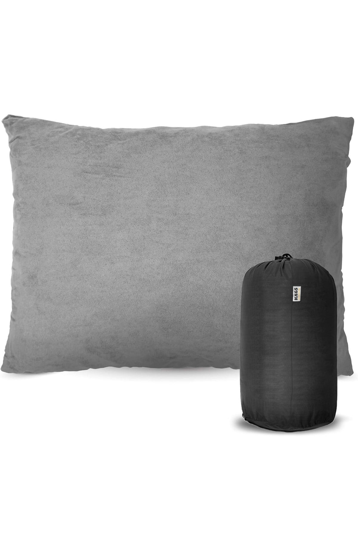 Haegs Kamp Yastığı, Seyahat Yastığı, Silikon Elyaf Dolgulu Hafif Küçük Yastık, Orta Sertlikte, Nefes Alabilir Kılıf, Kamp, Uçak ve Araba İçin İdeal 30x45cm Gri