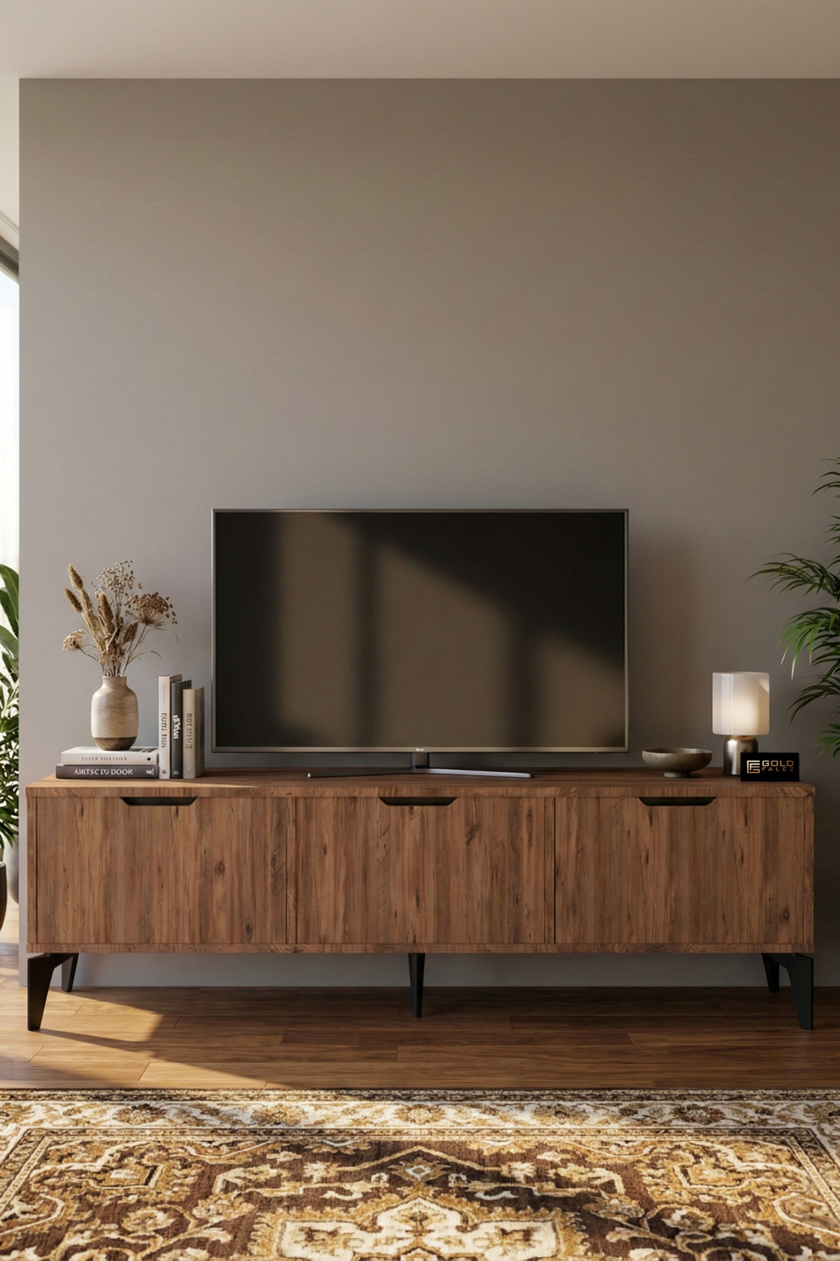 Reyo Falez Royal TV Sehpası 160 cm TV Ünitesi Kapaklı Modern Şık Minimal Salon Konsolu 5090 Atlantik