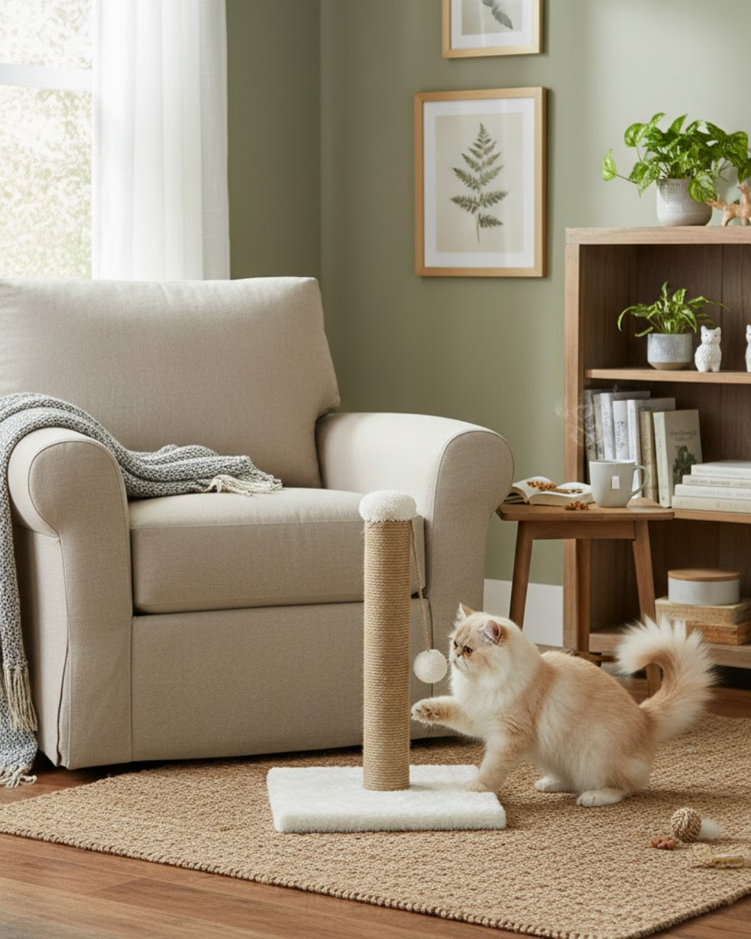 Reyo Pet Kedi Tırmalama Tahtası Beyaz 42 cm