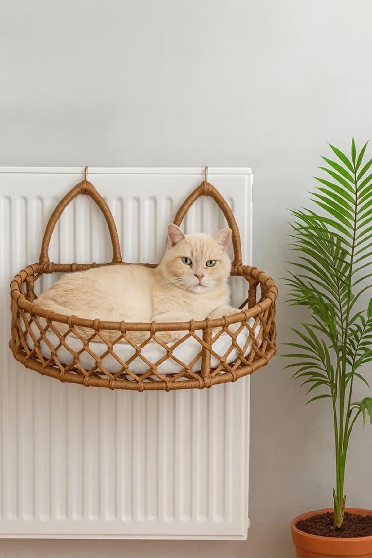 Tasaryum Kedi Köpek Kalorifer Yatağı, Hamak, Radyatör Yatağı Kahverengi