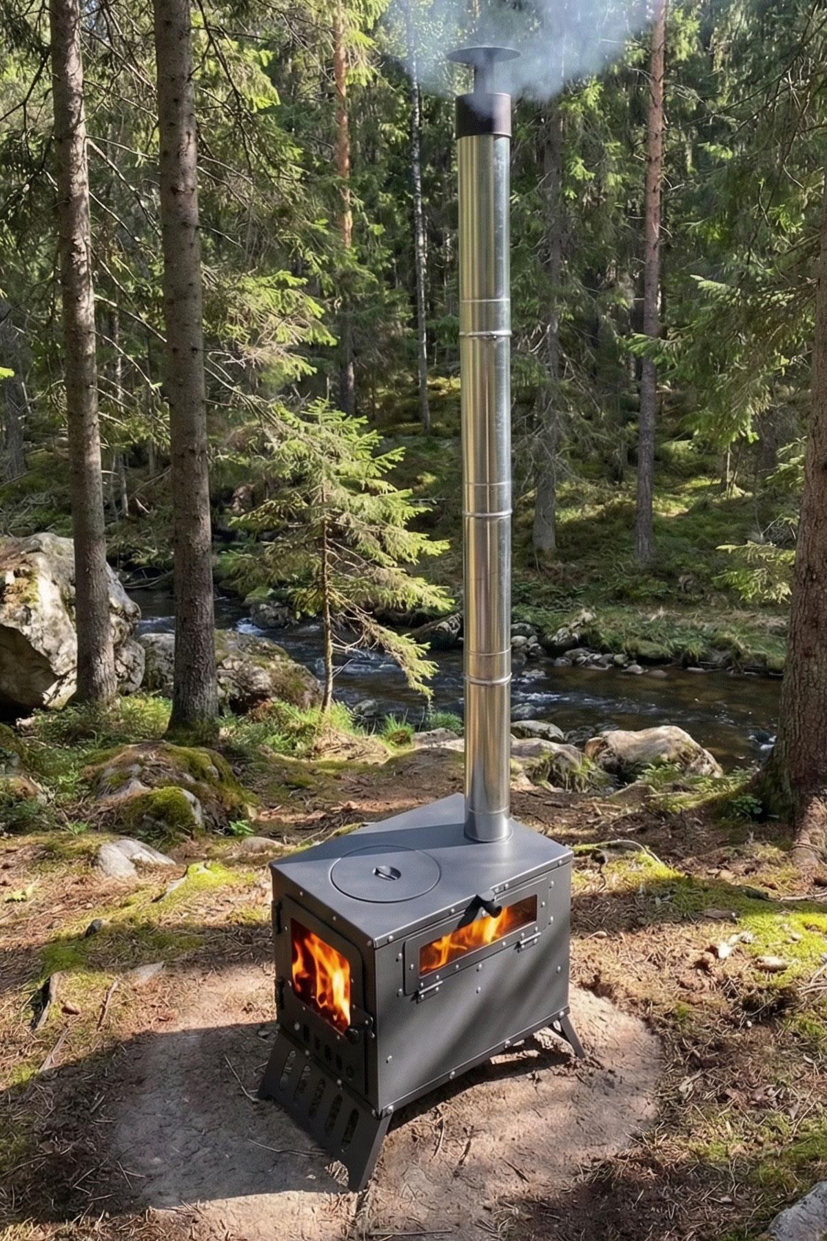 Kadıoğlu KS45F Fırınlı Portatif Kamp, Çadır, Karavan Sobası