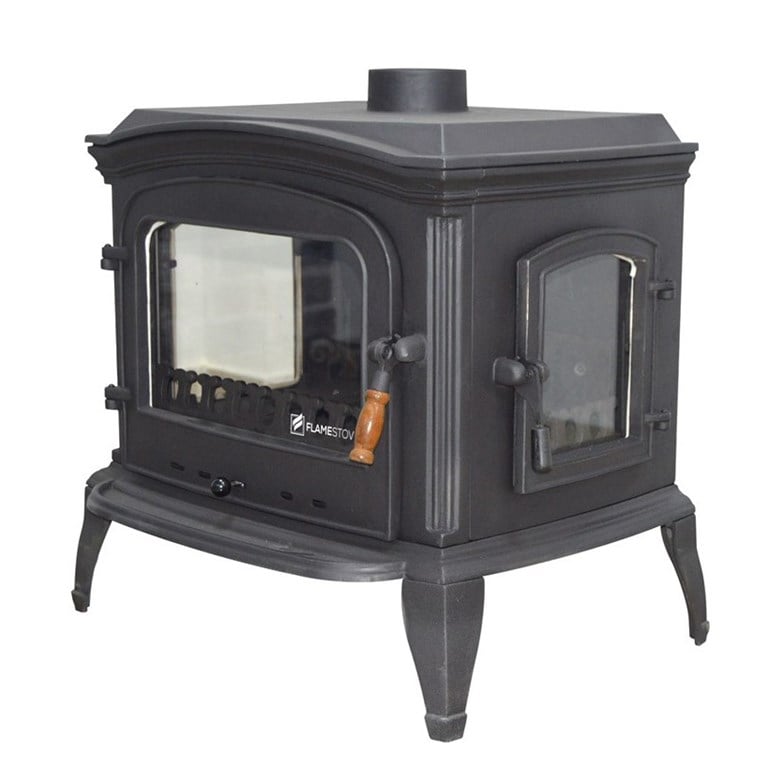 Flamestove Altara Lux Premium Üç Cam Çift Kapaklı Döküm Şömine Soba