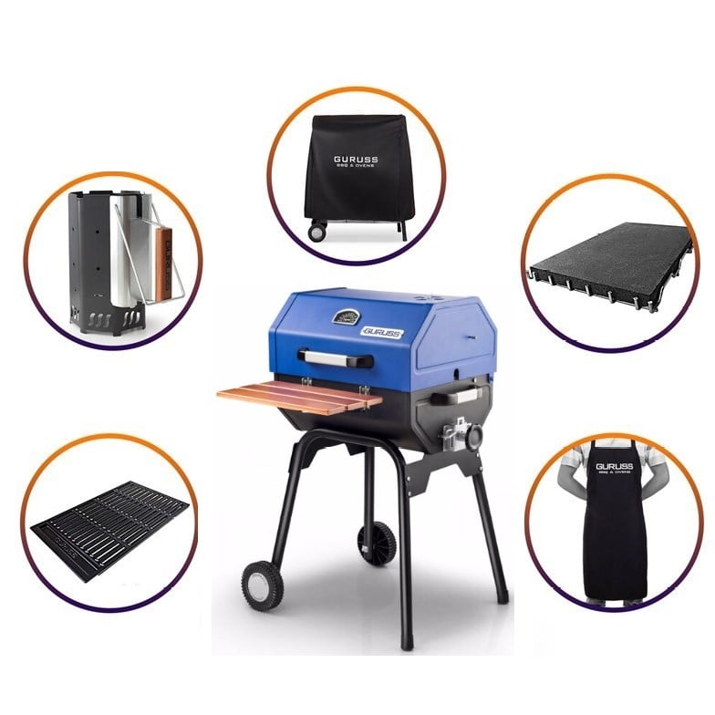 Guruss CG-050 Kömürlü Barbekü Mangal Tam Set Gece Mavisi