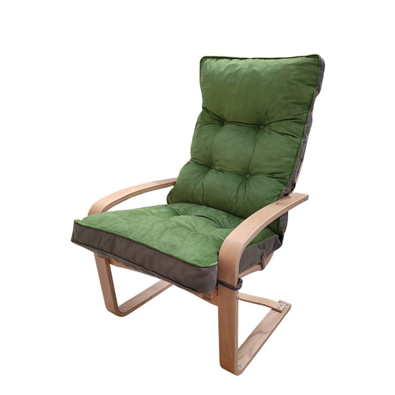 Mobildeco Şehzade Ahşap Yaylanır Dinlenme Koltuğu Çift Renktir Yeşil/Füme