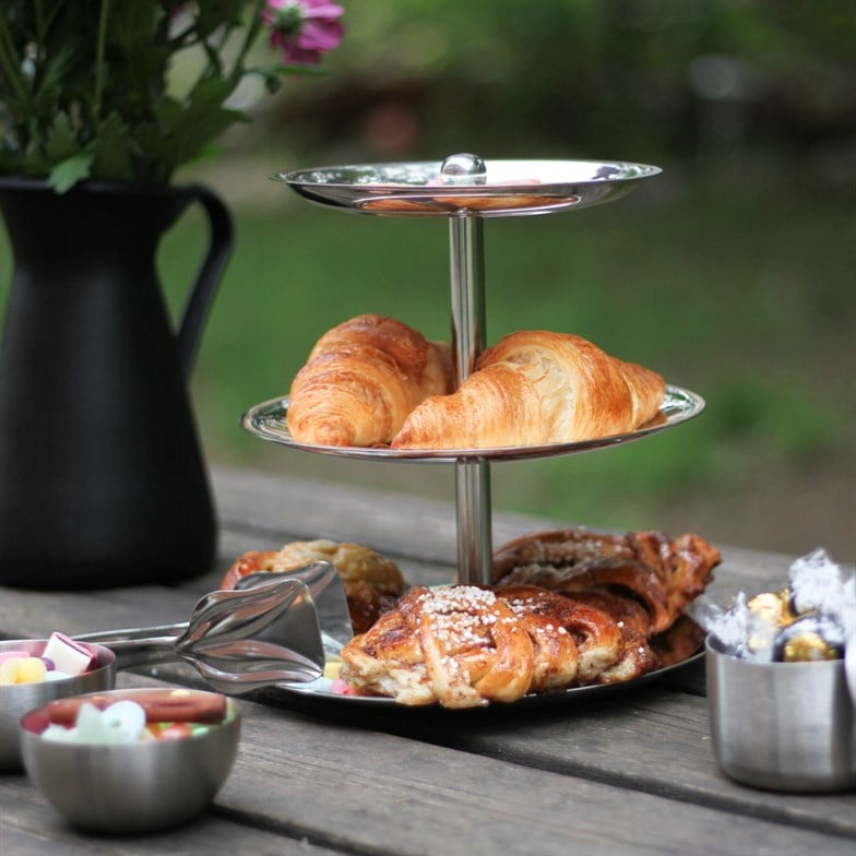 Reyo Home Paslanmaz Çelik 3 Katlı Kek Kurabiye Servisi