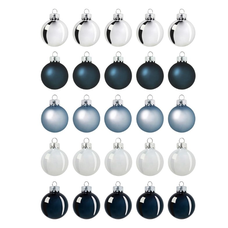 VINTER 2021 Ağaç Süsü Mavi-Lame, 3.5 cm 25 adet