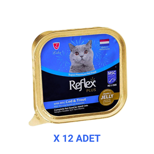 Reflex Plus Jöle İçinde Morina Balıklı ve Alabalıklı Kedi Konservesi 85 Gr x 12 Adet