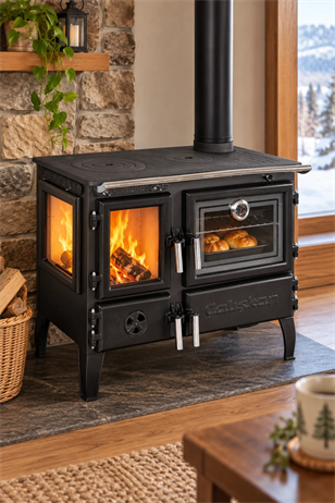 Reyo Stove Rabat 3D Gurme Tuğlalı Fırınlı Şömine Soba EN Sertifikal