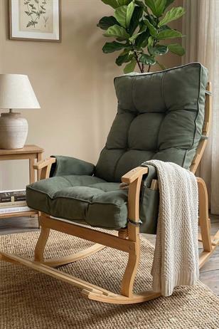 Reyo Santorini Kapitoneli Tv Koltuğu Baba Koltuğu Sallanan Sandalye Emzirme Koltuğu Dinlenme Koltuğu Yeşil