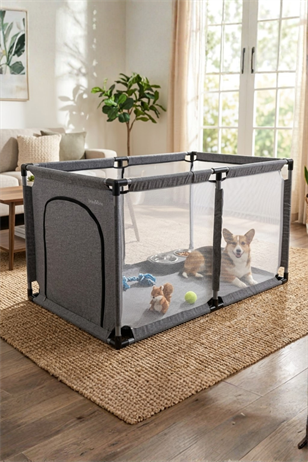 Reyo Brave Paws Köpek Oyun Evi, Kedi Köpek Doğum Evi, Köpek Çiti 70X110 cm