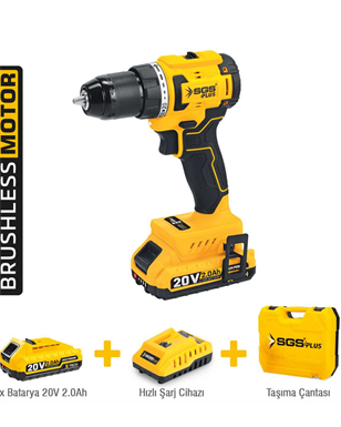 Sgs 5528 akülü vidalama şarjlı matkap 45 nm 20 volt 2*2.0 Ah