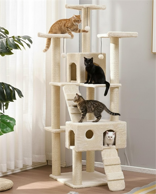 Reyo Pet Residence Kedi Tırmalama Evi Beyaz