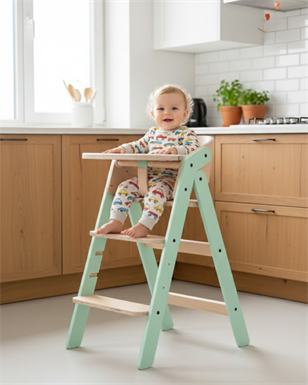 Mamatoyz My Chair Only Chair Naturel Ahşap Portatif Mama Sandalyesi Mint