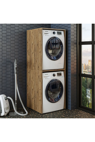 RoomArt Banyo Dolabı Çamaşır Ve Kurutma Makinesi Dolabı Atlantik Çam
